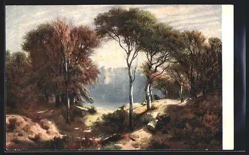 Künstler-AK Bäume im Herbstlaub, Pro Juventute