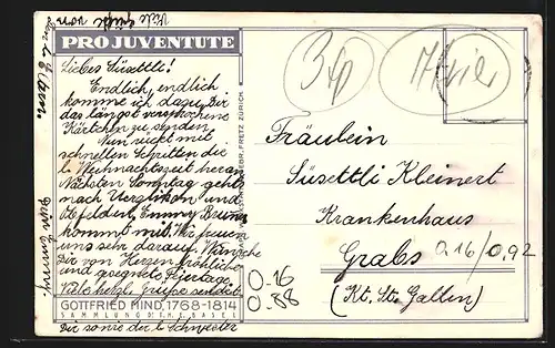 AK Pro Juventute, Kinder auf einer Wippe