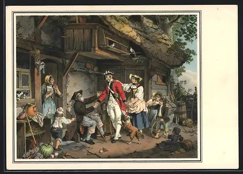 Künstler-AK Pro Juventute, Die Rückkehr des Soldaren nach S. Freudenberger