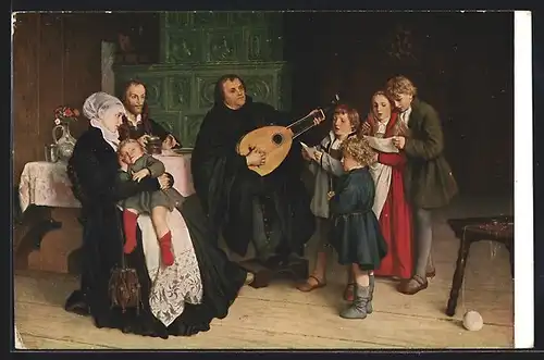 Künstler-AK Martin Luther und die Seinen nach G. Spangenberg