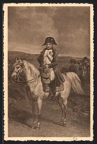 Künstler-AK Napoleon in Uniform auf seinem Ross