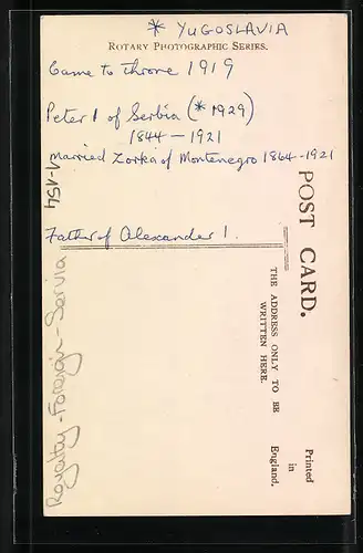 AK König Peter von Serbien in prunkvoller Uniform mit Hut