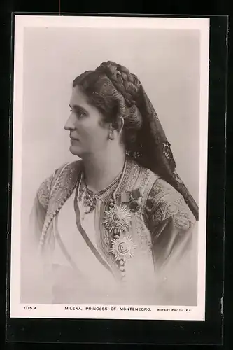 AK Milena, Princess von Montenegro in Profilansicht