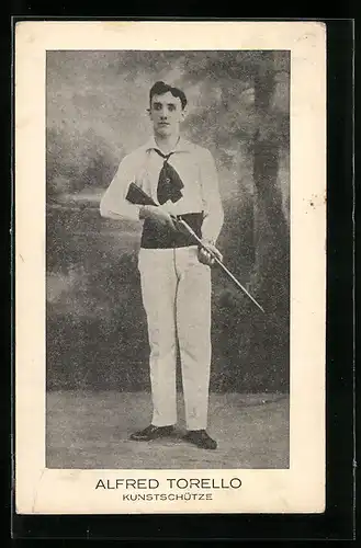 AK Alfred Torello, Kunstschütze, Variete
