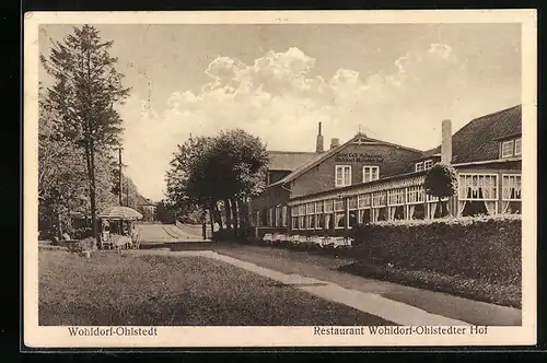 AK Hamburg-Ohlstedt, Restaurant Wohldorf-Ohlstedter Hof B. Bonn, mit Wintergarten und Anlagen