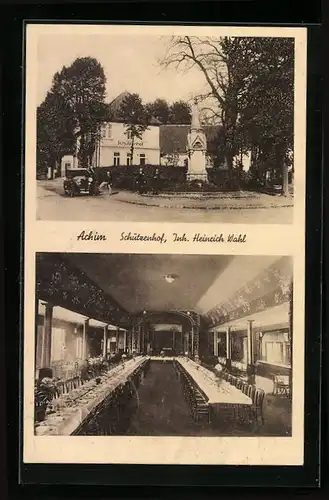 AK Achim, Gasthaus Schützenhof, Innenansicht