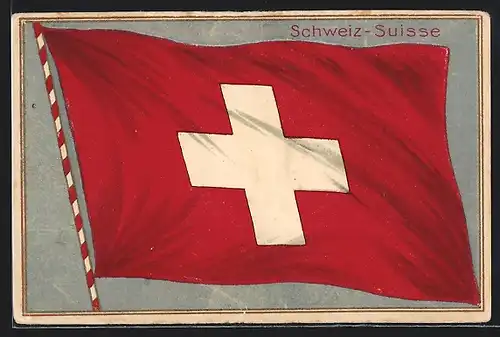 AK Schweiz, Schweizer Fahne am Mast