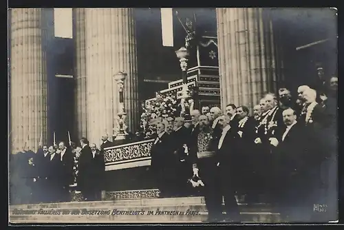 AK Präsident Falliéres bei der Beisetzung Berthelot`s im Pantheon zu Paris