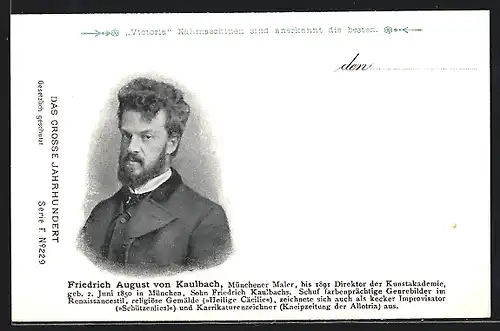 AK Portrait Friedrich August von Kaulbach, Münchener Maler