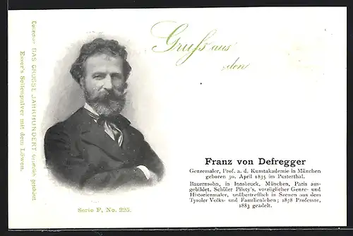 AK Franz von Defregger, Prof. der Kunstakademie in München