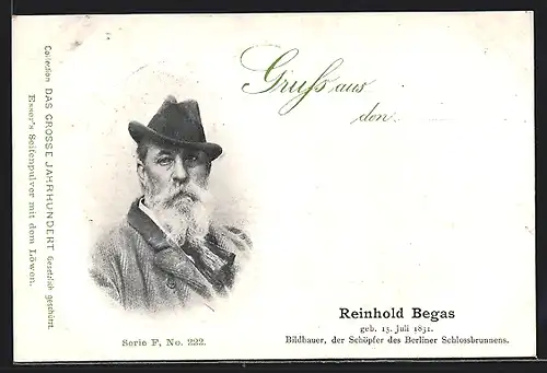 AK Portrait des Bildhauers Reinhold Begas