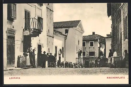 AK Lovrana, Kirchenplatz, Handlung von J. Mikulicic