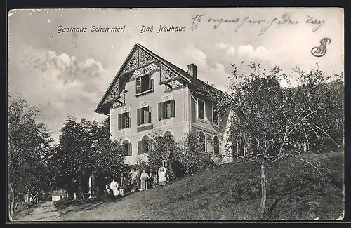 AK Bad Neuhaus, Partie am Gasthaus Schemmerl