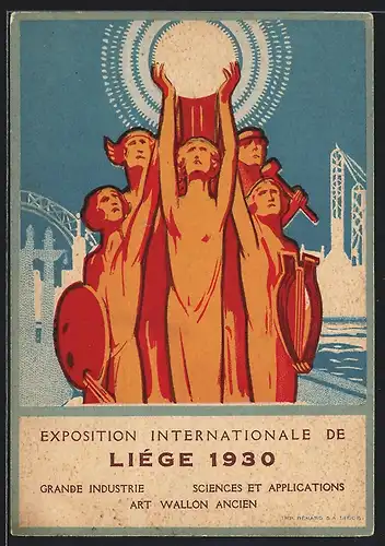 AK Liége, Exposition Internationale 1930, Grande Industrie, Sciences et Applications, Art Wallon Ancien, Ausstellung
