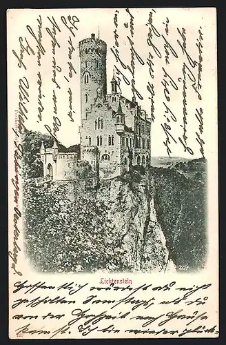Relief-AK Lichtenstein, Ansicht der Burg