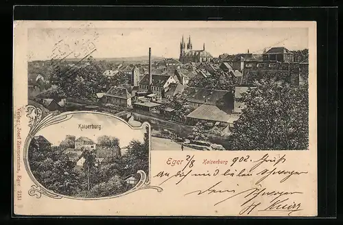 AK Eger, Ortsansicht, Kaiserburg