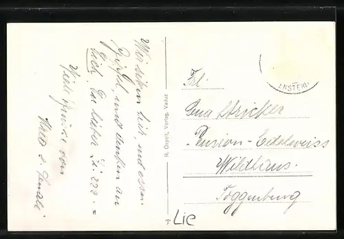 AK Schaan, Liechtenstein, Blick zur Kirche im Ort