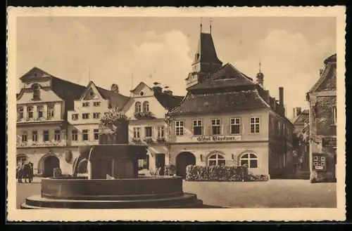 AK Friedland i. Bhm., Hotel Stephan am Marktplatz