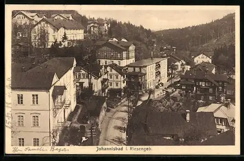 AK Johannisbad / Janske Lazne, Blick aus der Vogelschau