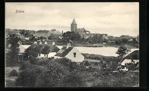 AK Hobro, Stadttotale mit der Kirche