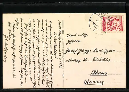 AK Kalksburg, Blick auf die Pfarrkirche und das Konvikt