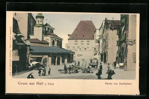 AK Hall in Tirol, Partie am Stadtplatz