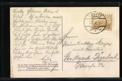 AK Stanzach i. Lechtal, Teilansicht mit Gasthof zur Post