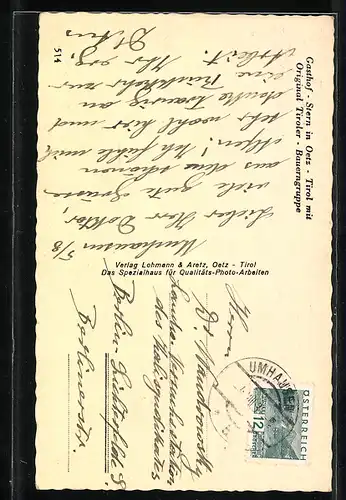 AK Oetz, Gasthof Zum Stern