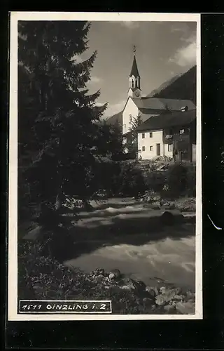 AK Ginzling i. Z., am Bachufer unter der Kirche