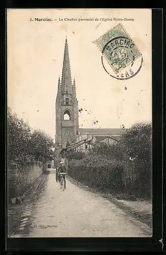 AK Marciac, Le Clocher paroissial de l`Eglise Notre-Dame