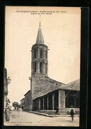 AK Puycasquier, Vieille Halle du XVIe siecle, Eglise du XIVe siecle