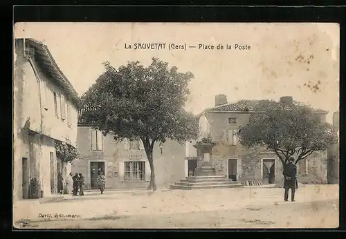 AK La Sauvetat, Place de la Poste