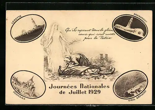 AK Propaganda, Frankreich, Lorette, Douaumont, Vieil Armand