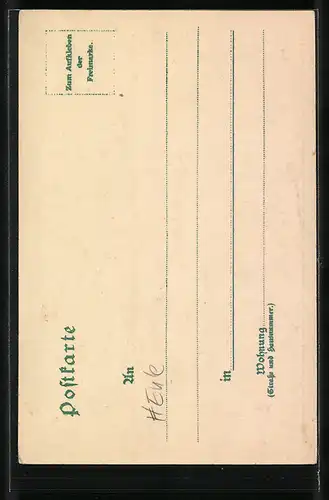 Lithographie Wartburg, das menschliche Leben in Thiergestalt
