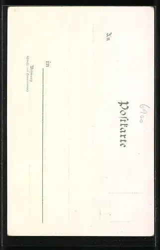 Lithographie Heidelberg, Schloss Heidelberg, Friedrichsbau