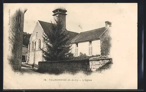 AK Valmondois, L`Eglise von der Strasse aus