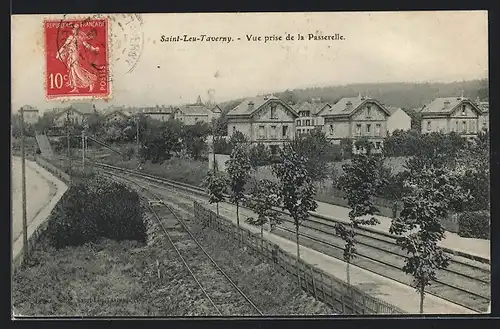 AK Saint-Leu-Taverny, Vue prise de la Passerelle