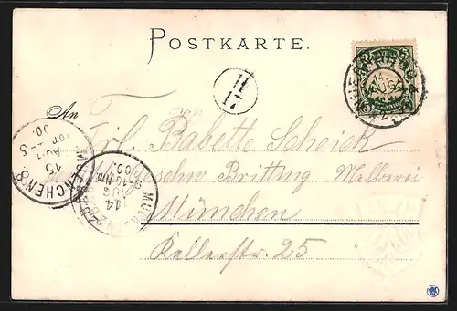 Lithographie Nürnberg, Stadtpark-Restaurant mit Rosengarten