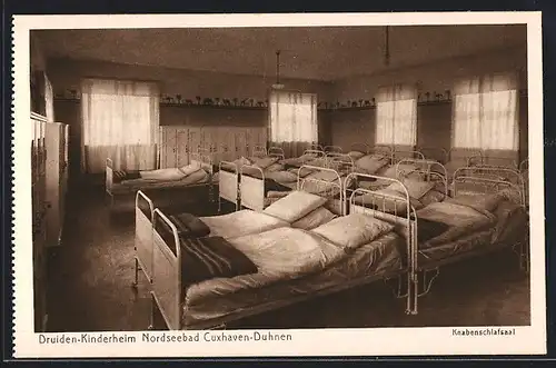 AK Cuxhaven-Duhnen, Druiden-Kinderheim, Knabenschlafsaal