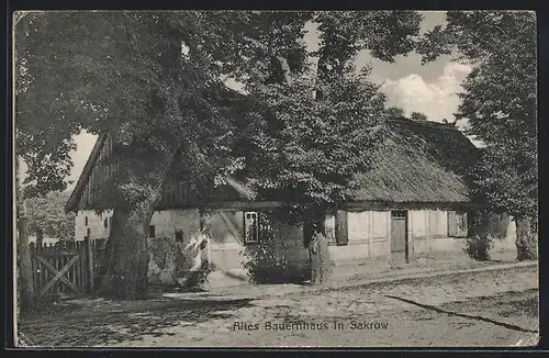 AK Sakrow, Wirtshaus zum Dr. Faust, Altes Bauernhaus