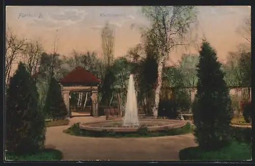 AK Fürth i. B., Klostergarten mit Springbrunnen