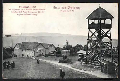 AK Inselsberg, Preussischer Hof, Aussichtsturm