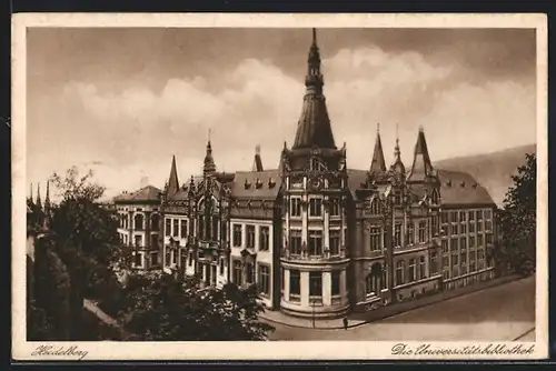 AK Heidelberg, Partie an der Universitätsbibliothek