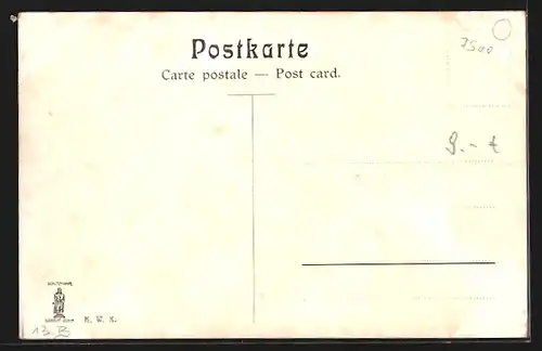 AK Karlsruhe, Schloss mit Denkmal