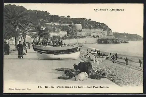 AK Nice, Promenade du Midi, Les Ponchettes