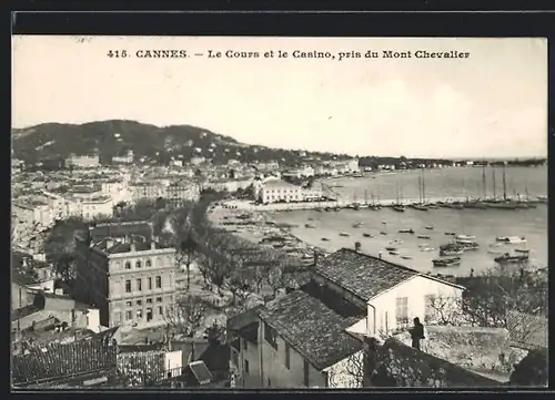 AK Cannes, Le Cours et le Casino pris du Mont Chevalier