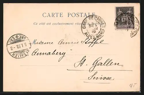 AK Cannes, Panorama & la Promenade de la Croisette