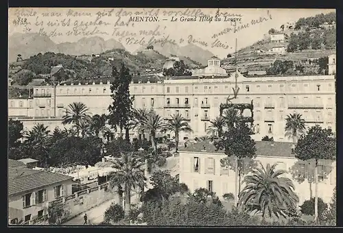 AK Menton, Le Grand Hôtel du Louvre