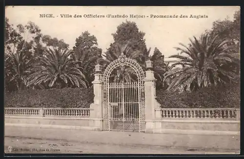 AK Nice, Villa des Officiers Furtado Heine, Promenade des Anglais