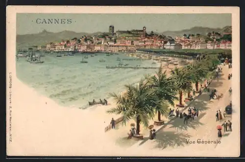Lithographie Cannes, Vue Générale